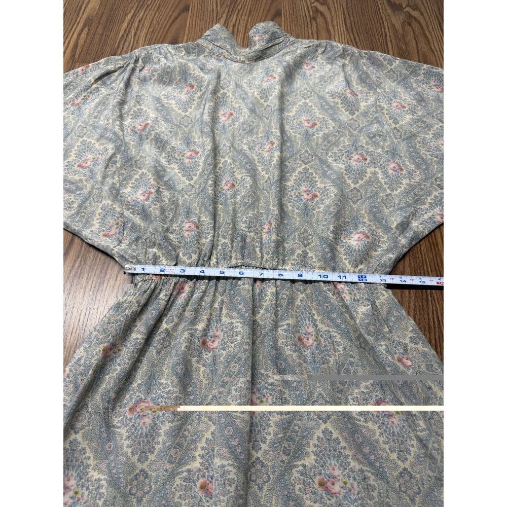 Vintage Grey and Pastel Victorian Floral Dress sz8 Blouson Dolman Cottagecore - Picture 6 of 7